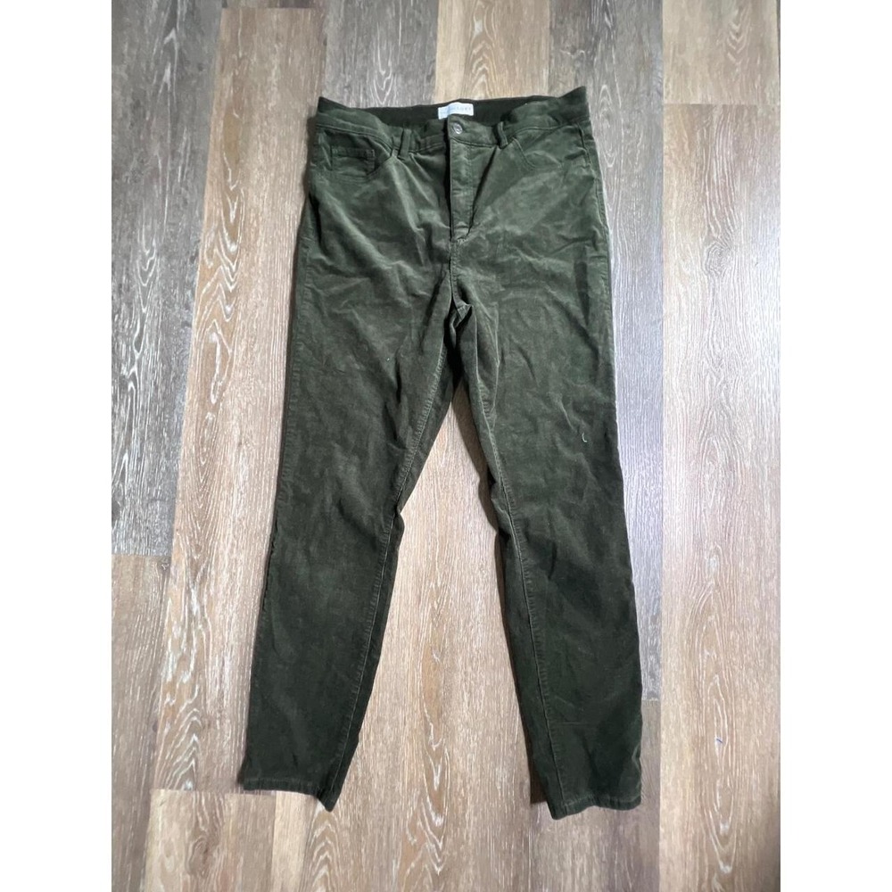 Loft corduroy pants women's 12/- green‎ skinny mid rise five pocket